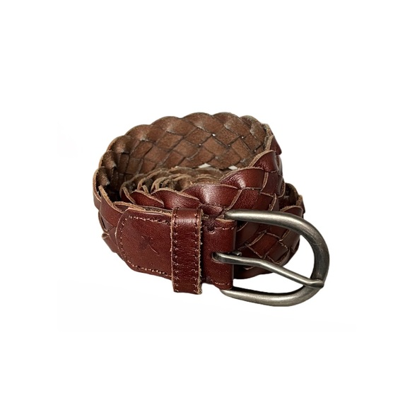American Eagle AEO Brown Braided Woven Silver Buckle Belt Men’s 45 Inches - Picture 11 of 11
